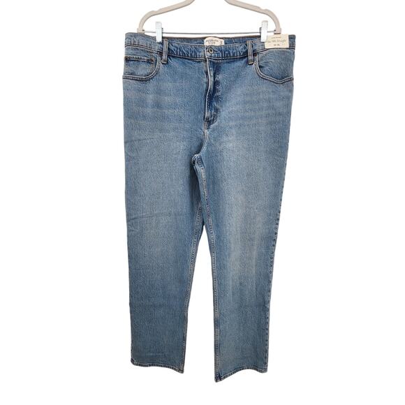 New NWT Abercrombie & Fitch The 90's Straight Ultra High Rise Size 34 18 Long - Picture 5 of 10